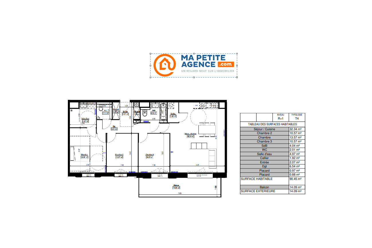 Appartement à vendre à Marquette-lez-Lille 90 m² 395 000 € | Ma Petite Agence
