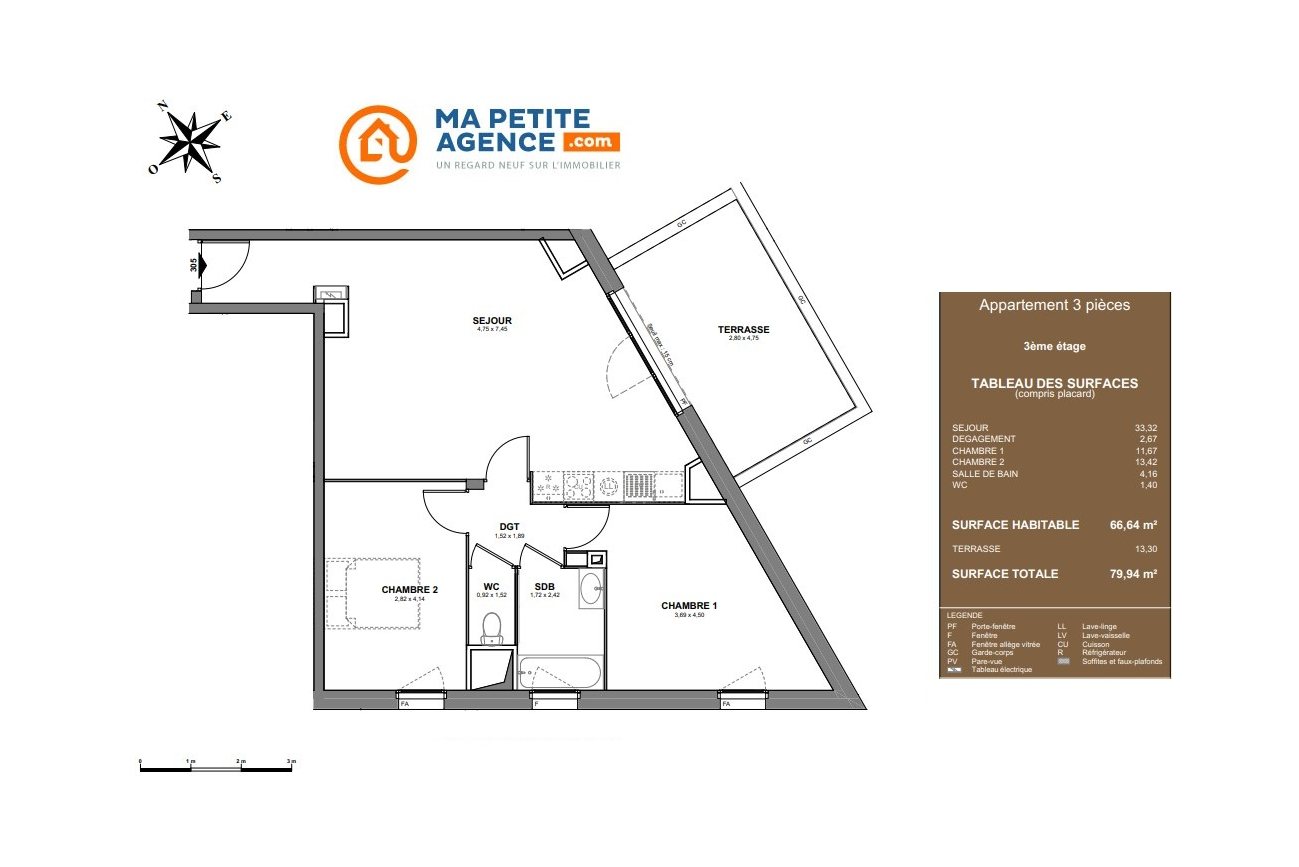 Appartement à vendre à Cholet 66 m² 226 100 € | Ma Petite Agence