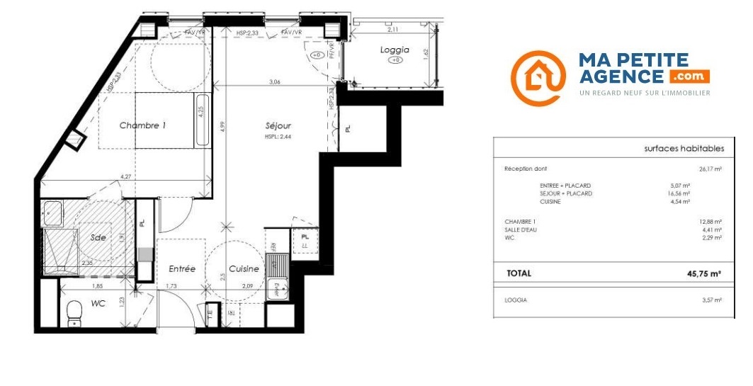 Appartement à vendre à BORDEAUX 46 m² 218 033 &euro; | Ma Petite Agence