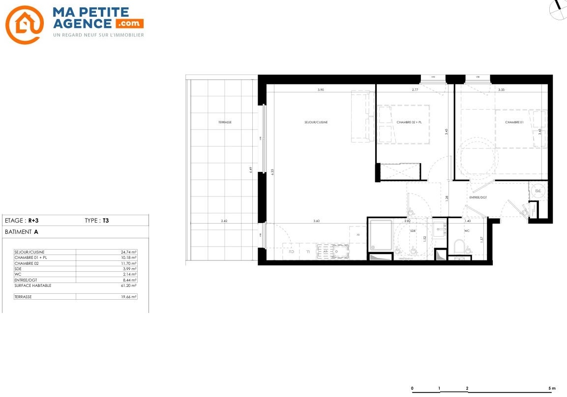Appartement à vendre à Cournonterral 61 m² 274 000 € | Ma Petite Agence