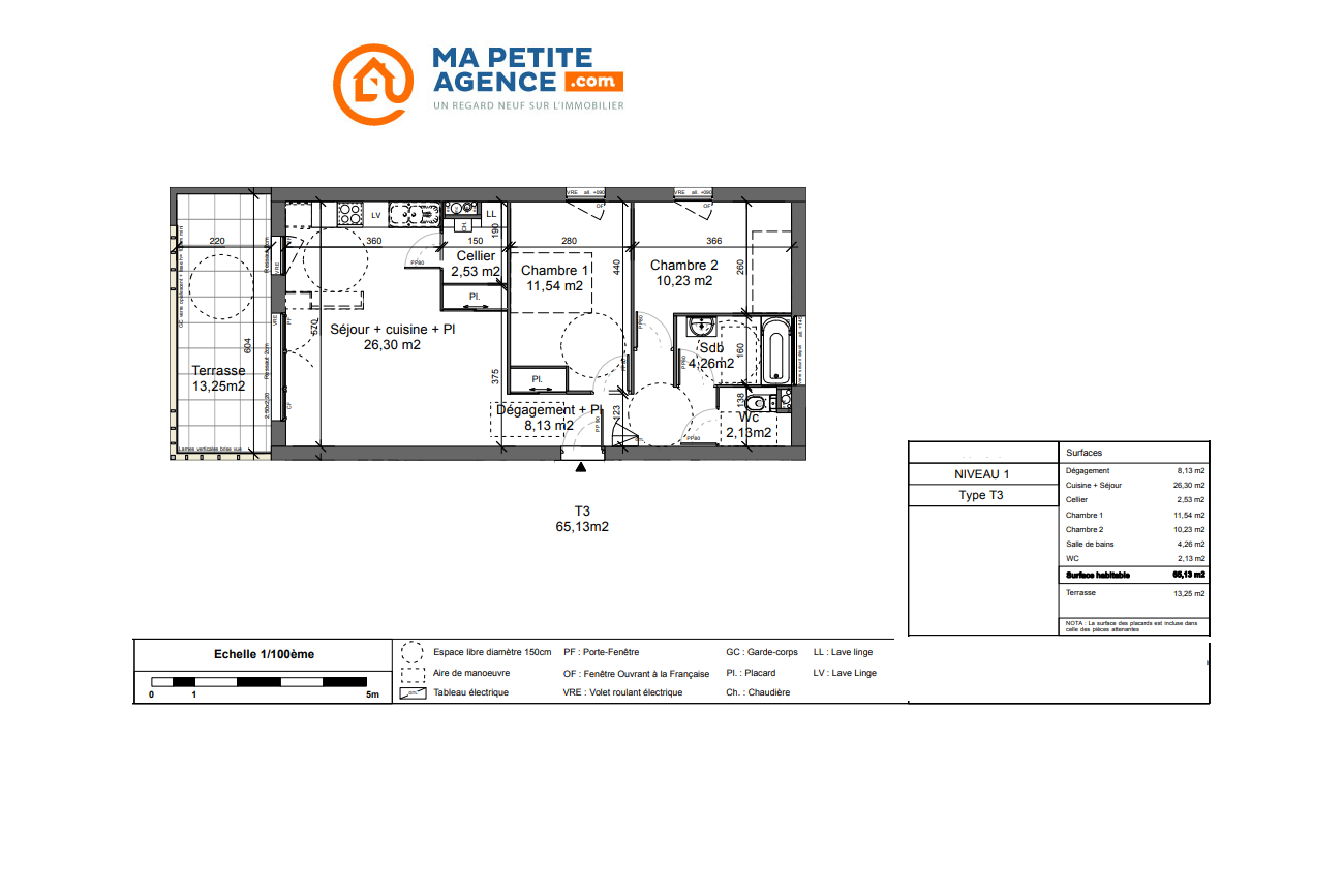 Appartement à vendre à Villeneuve-lès-Avignon 65 m² 249 900 € | Ma Petite Agence