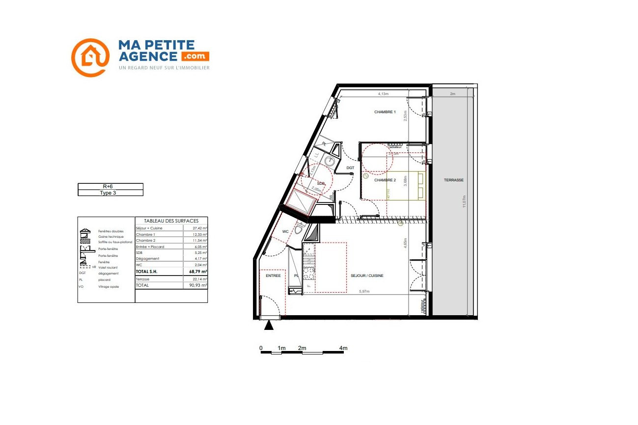 Appartement à vendre à Montpellier 69 m² 264 629 € | Ma Petite Agence