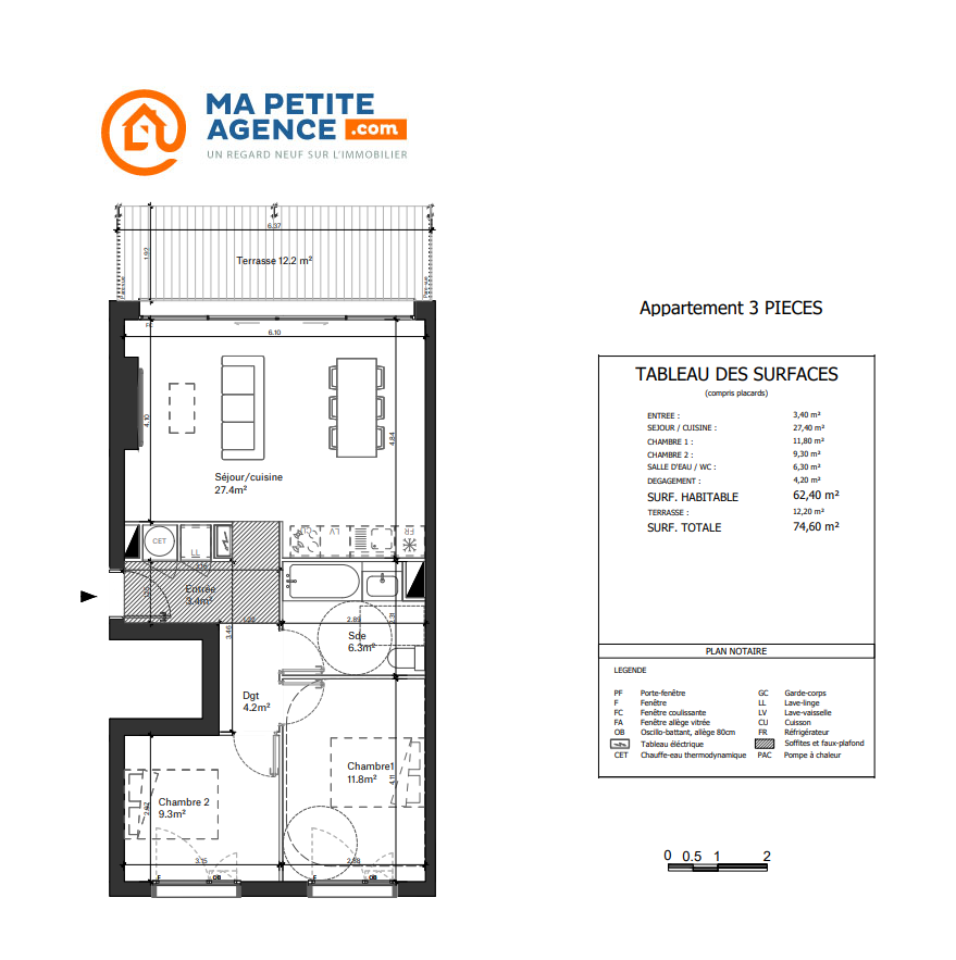 Appartement à vendre à BORDEAUX 61 m² 313 423 € | Ma Petite Agence