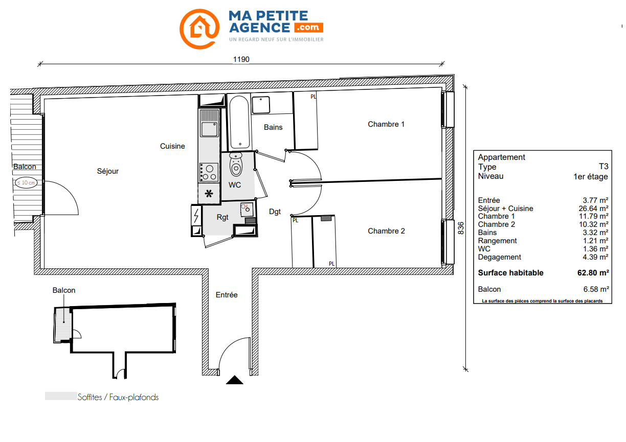 Appartement à vendre à Toulouse 63 m² 292 900 € | Ma Petite Agence