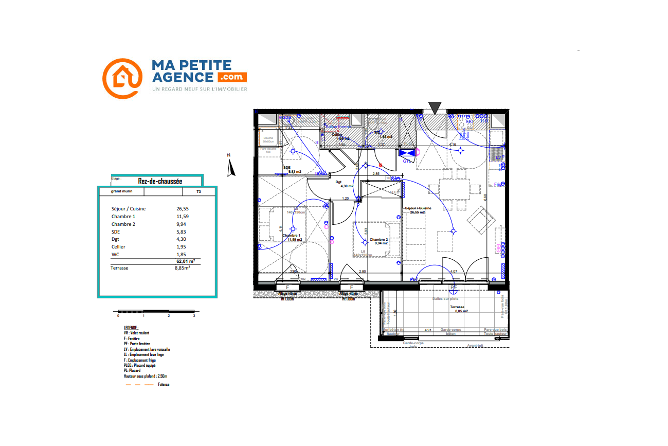 Appartement à vendre à SAINT-VINCENT-DE-TYROSSE 62 m² 238 000 &euro; | Ma Petite Agence