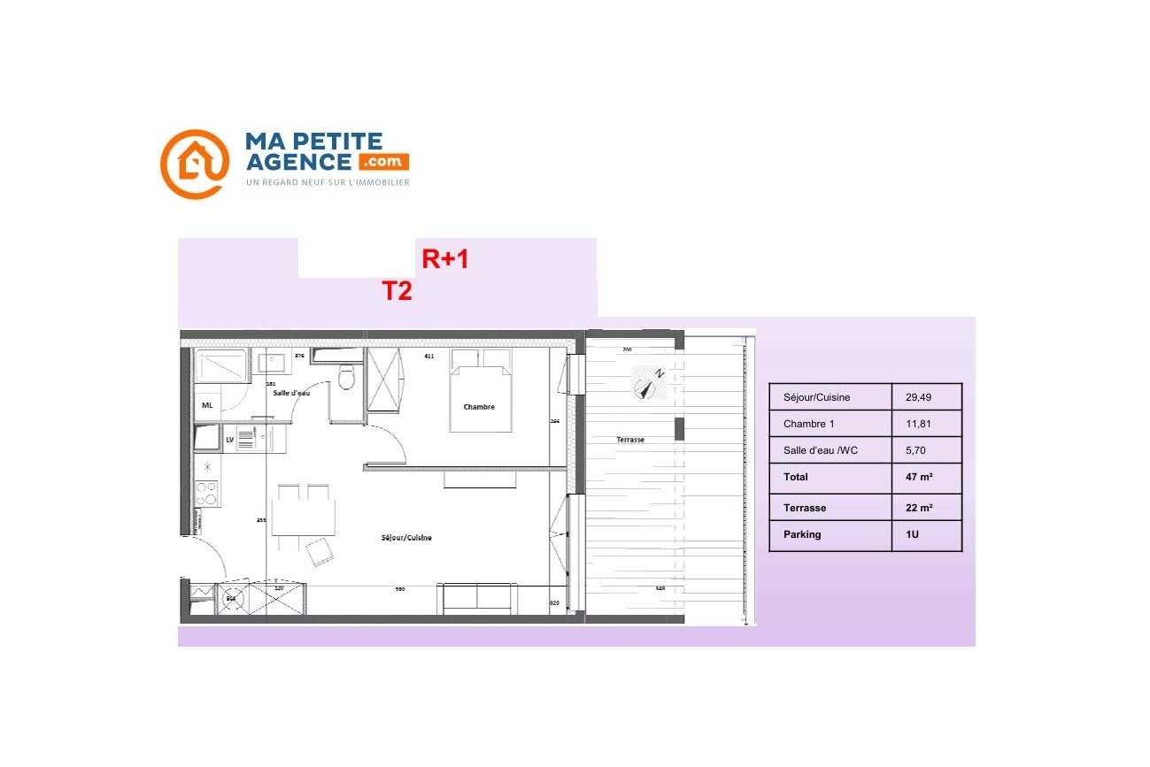 Appartement à vendre à Bordeaux 47 m² 315 000 &euro; | Ma Petite Agence
