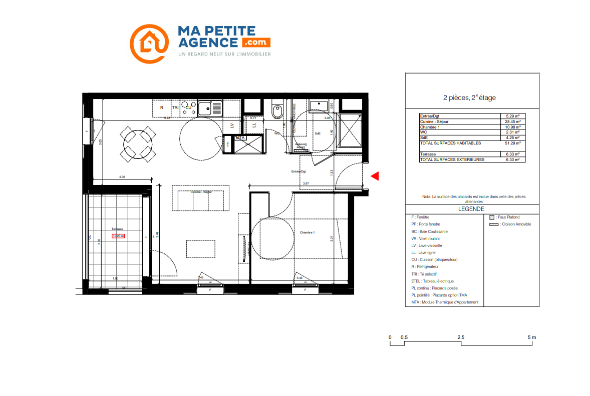 Appartement à vendre à Bordeaux 51 m² 252 900 &euro; | Ma Petite Agence