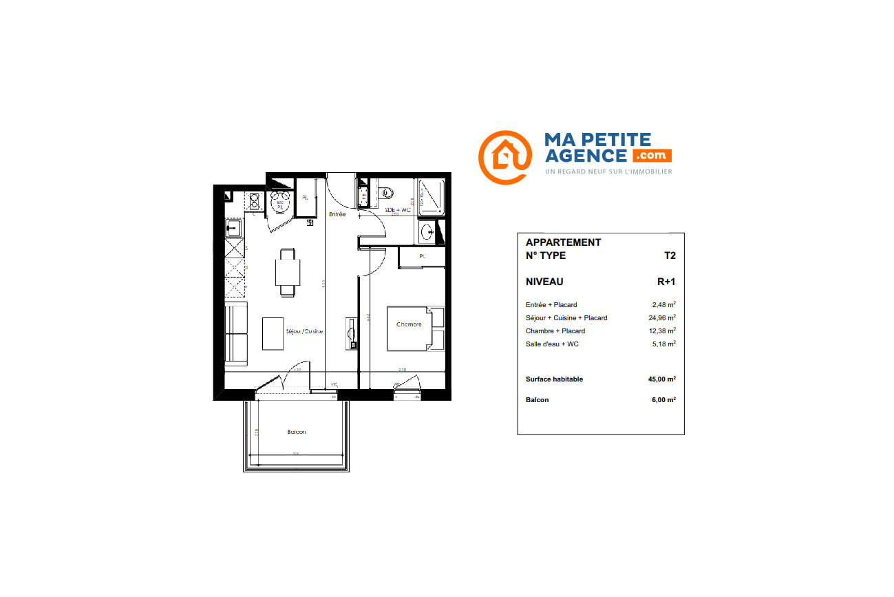 Appartement à vendre à Gujan-Mestras 45 m² 270 000 € | Ma Petite Agence