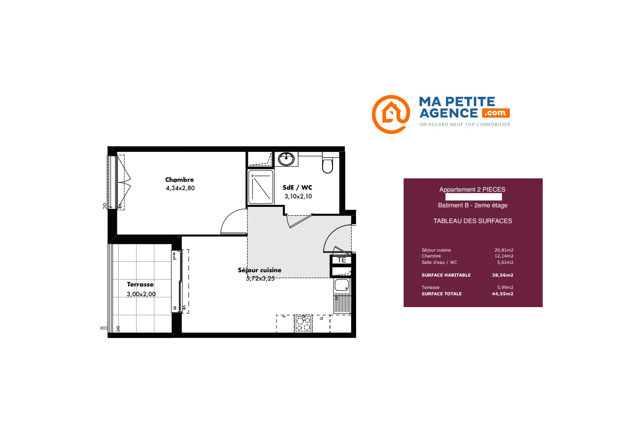 Appartement à vendre à Marseille 08 39 m² 294 600 € | Ma Petite Agence