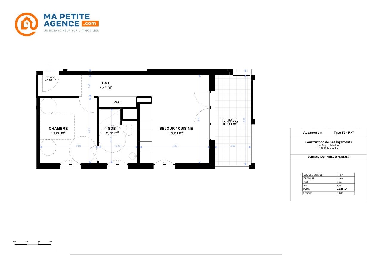 Appartement à vendre à Marseille 13 44 m² 184 185 &euro; | Ma Petite Agence
