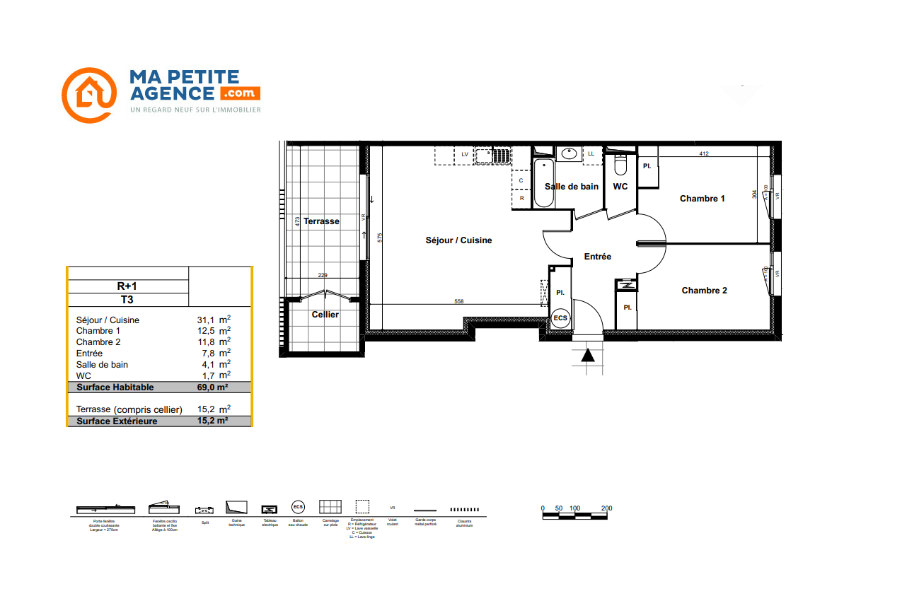 Appartement à vendre à Jacou 69 m² 335 000 € | Ma Petite Agence