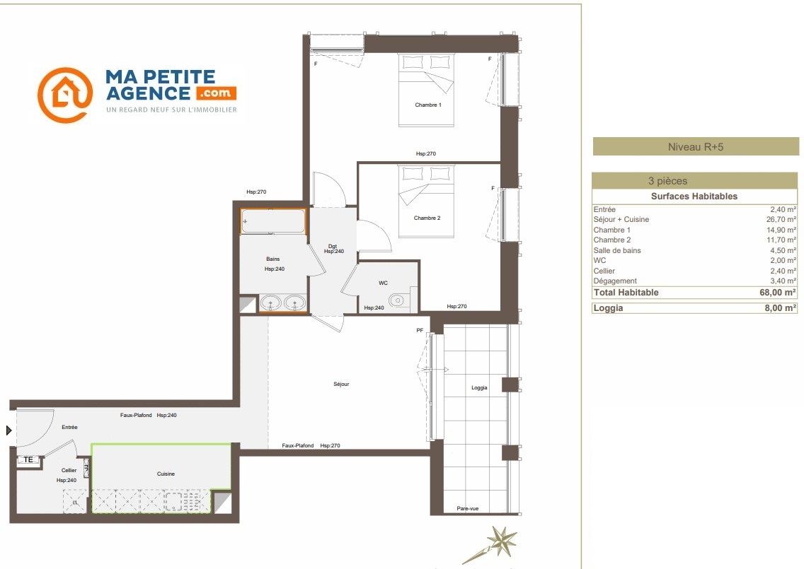 Appartement à vendre à Bordeaux 68 m² 428 000 € | Ma Petite Agence