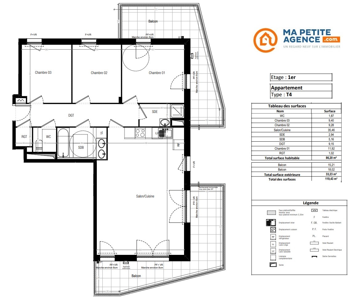 Appartement à vendre à Marseille 9e 86 m² 383 932 &euro; | Ma Petite Agence