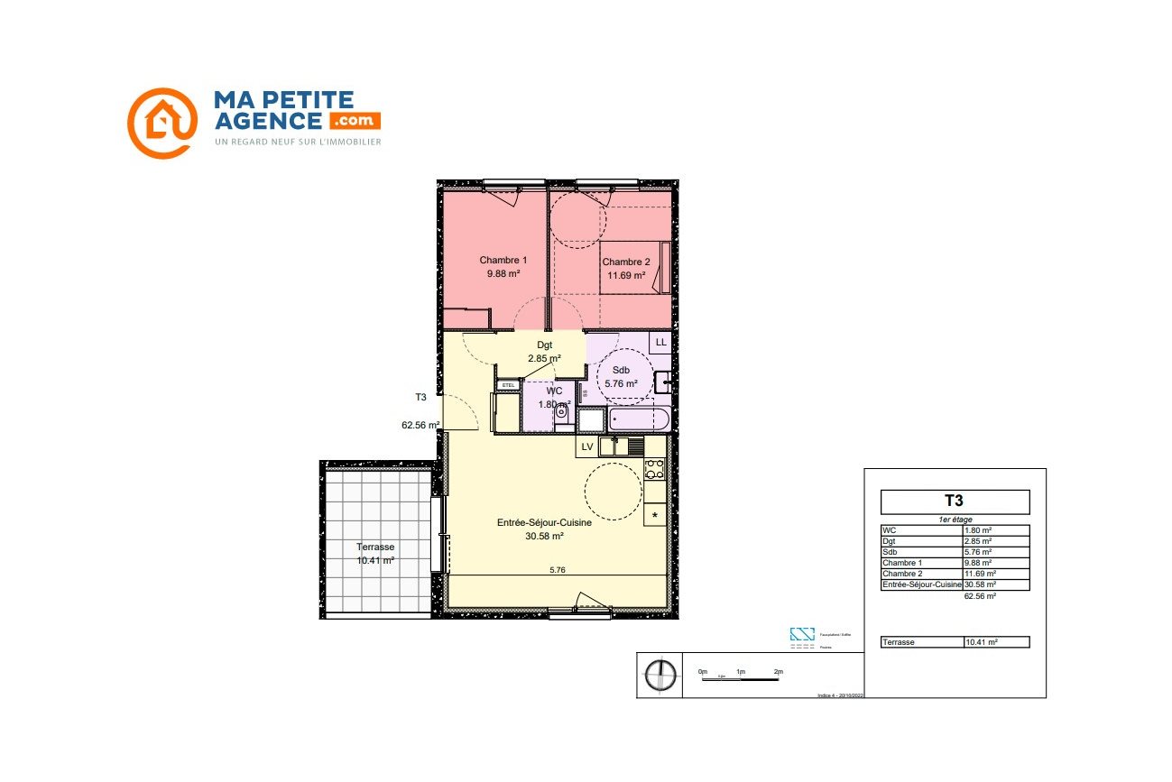 Appartement à vendre à Dijon 62 m² 255 000 € | Ma Petite Agence