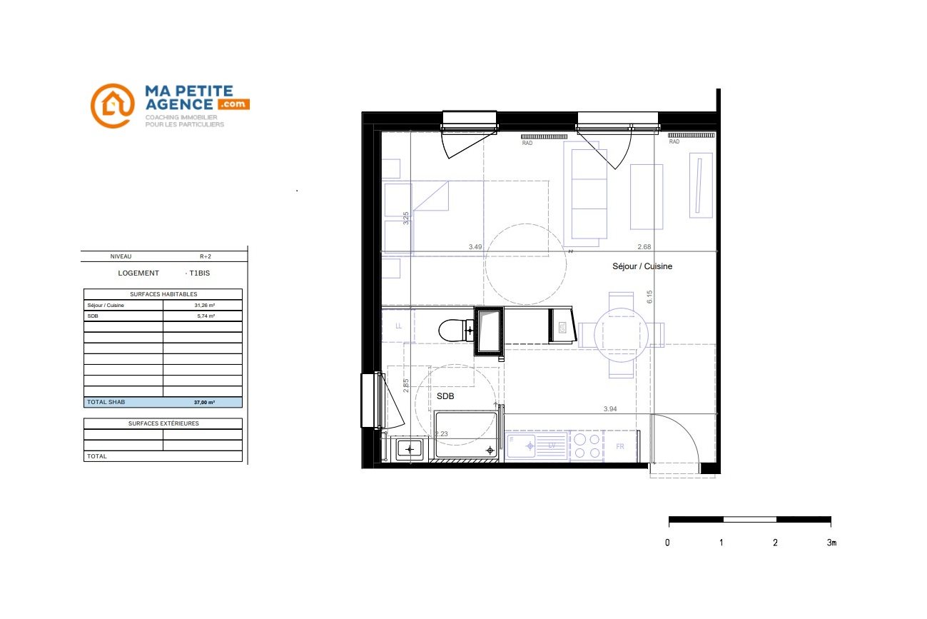 Appartement à vendre à Quetigny 37 m² 145 000 € | Ma Petite Agence