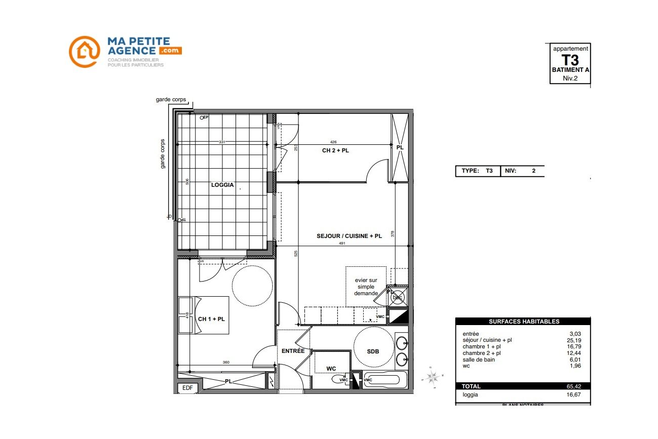 Appartement à vendre à Nîmes 65 m² 252 500 € | Ma Petite Agence