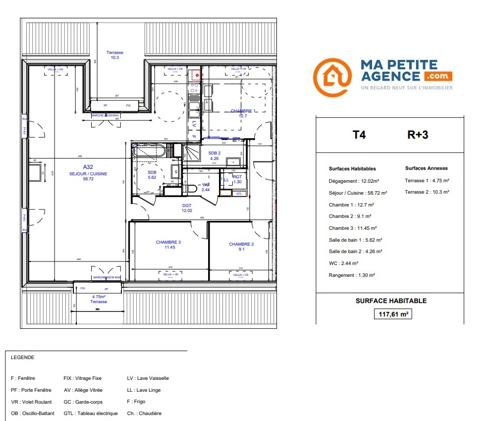 Appartement à vendre à ORCHIES 114 m² 393 400 &euro; | Ma Petite Agence
