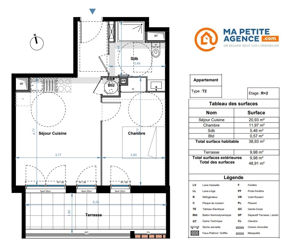 Appartement à vendre à Marseille 16e 39 m² 195 351 &euro; | Ma Petite Agence