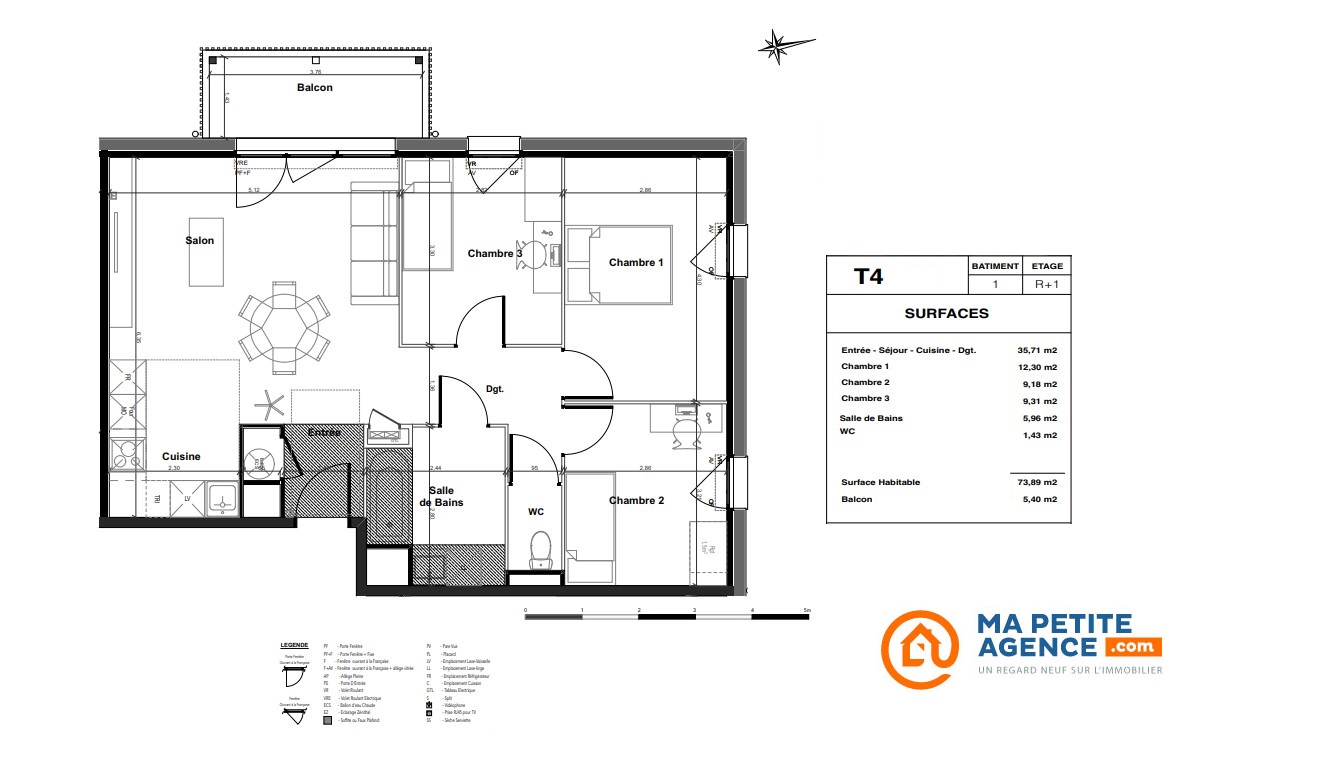 Appartement à vendre à MIMIZAN 74 m² 288 000 &euro; | Ma Petite Agence
