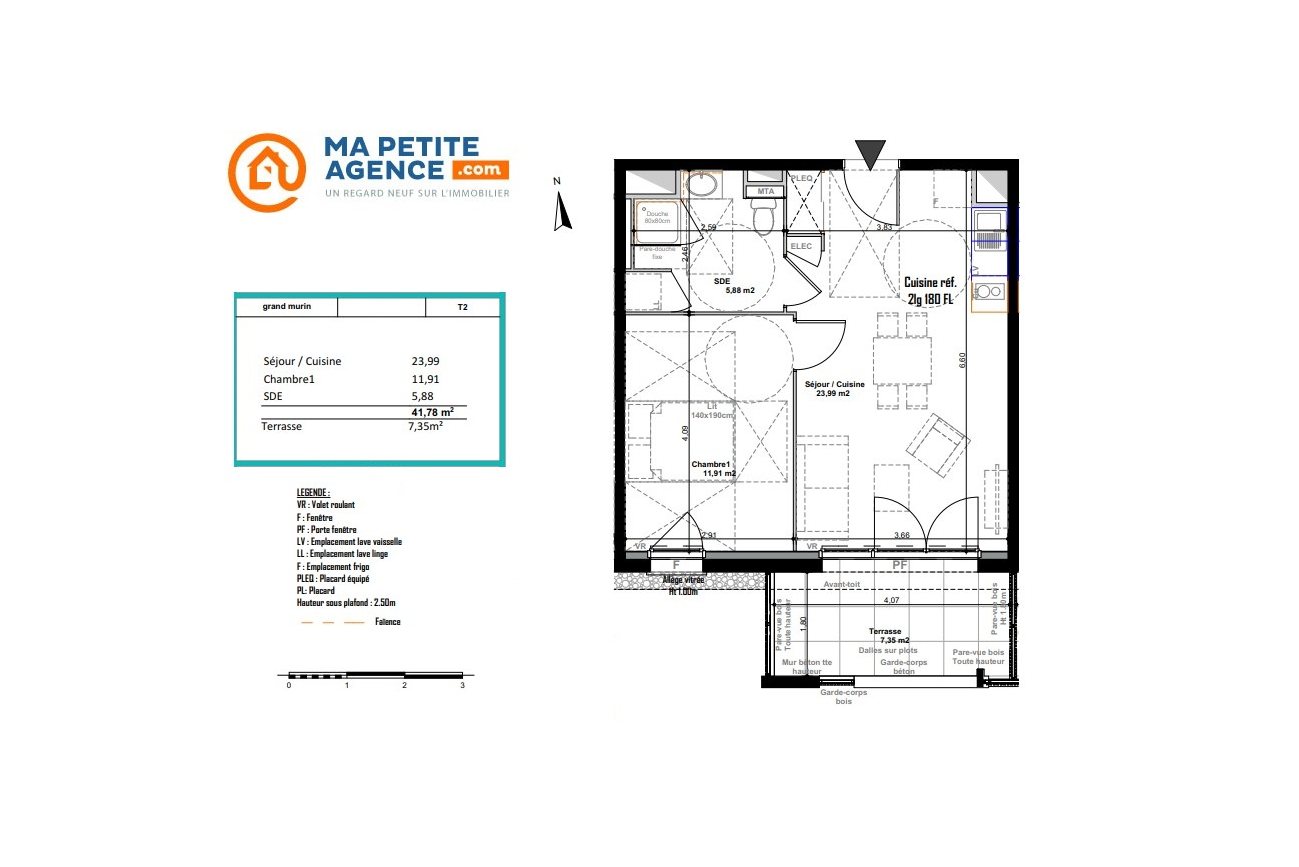 Appartement à vendre à Saint-Vincent-de-Tyrosse 42 m² 195 000 € | Ma Petite Agence