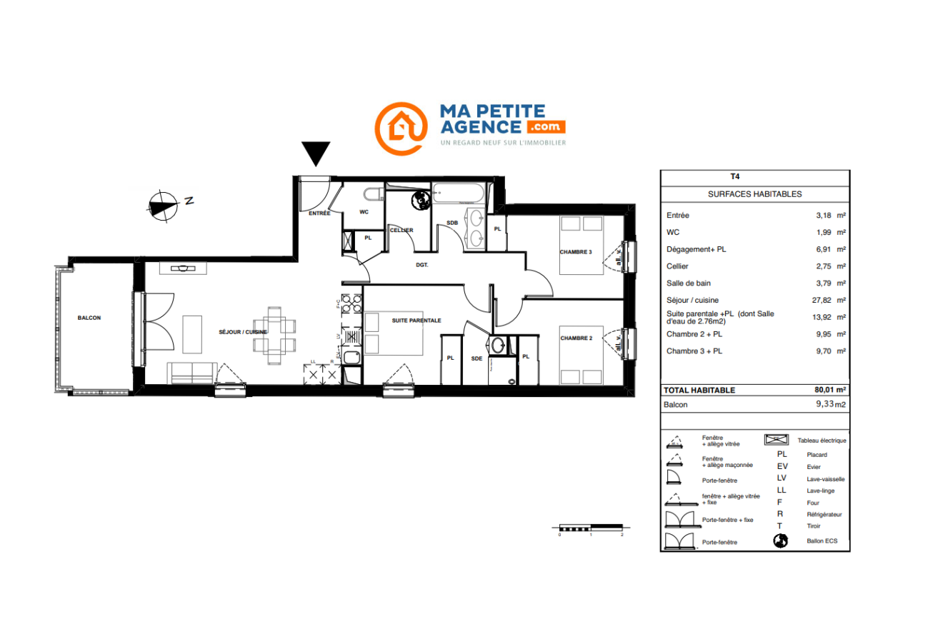 Appartement à vendre à Gujan-Mestras 80 m² 395 900 € | Ma Petite Agence