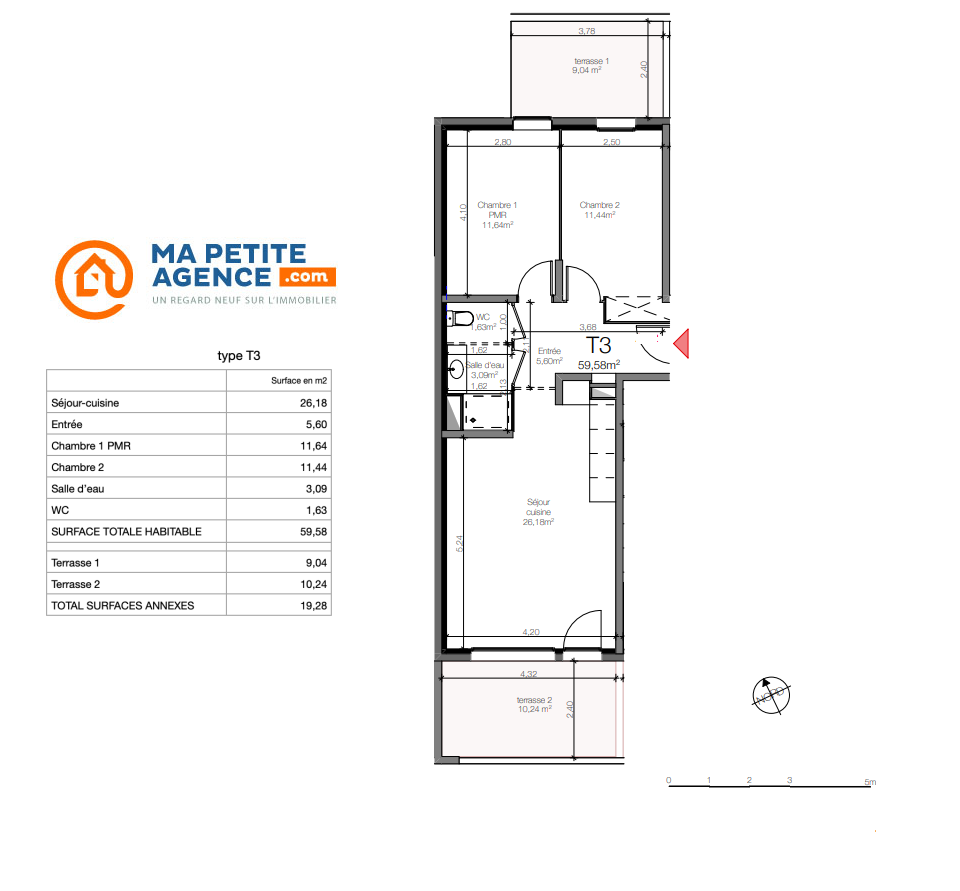 Appartement à vendre à Montpellier 59 m² 260 019 € | Ma Petite Agence