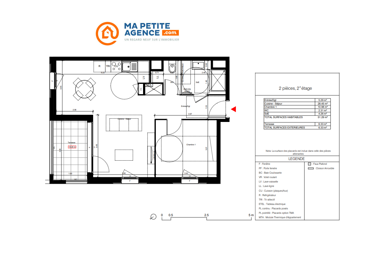 Appartement à vendre à BORDEAUX 51 m² 252 900 € | Ma Petite Agence