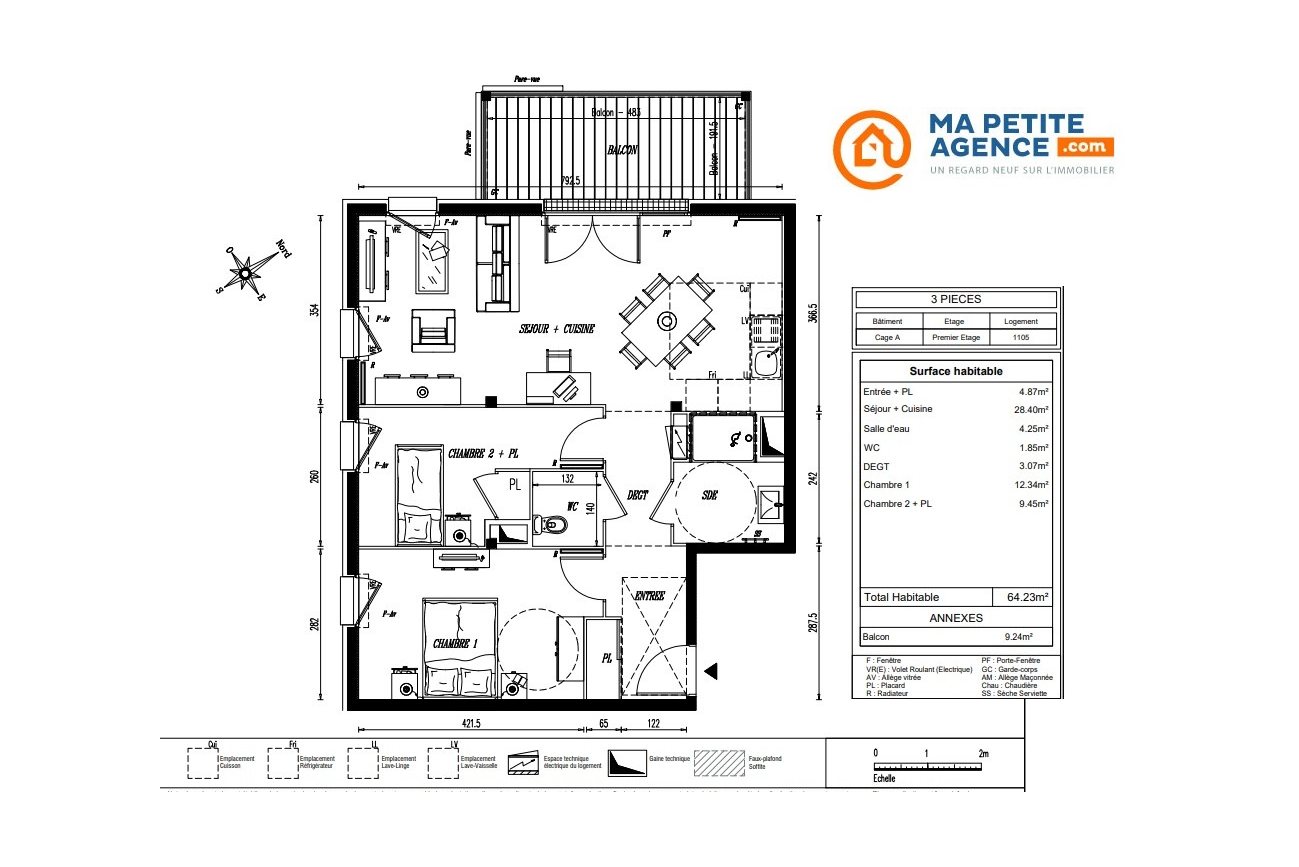 Appartement à vendre à ANGERS 64 m² 251 869 € | Ma Petite Agence