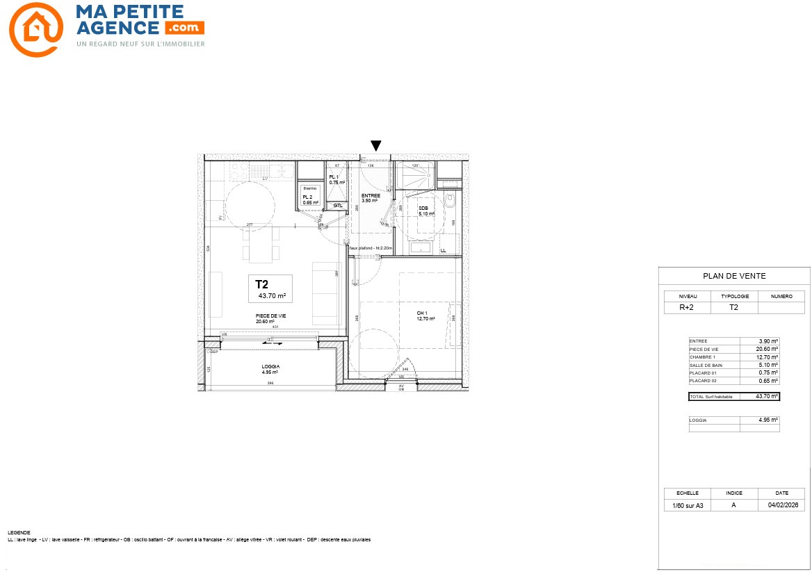 Appartement à vendre à Forest-sur-Marque 44 m² 209 000 € | Ma Petite Agence