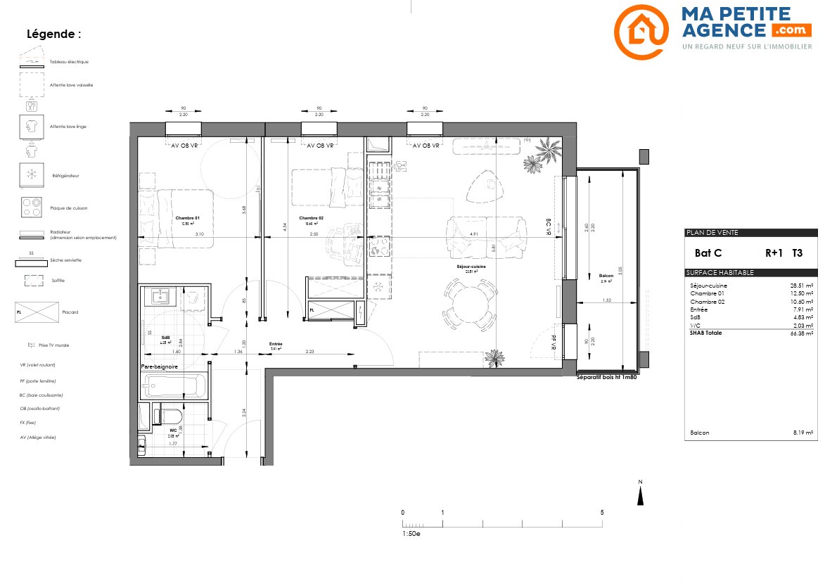 Appartement à vendre à Bondues 66 m² 418 000 &euro; | Ma Petite Agence