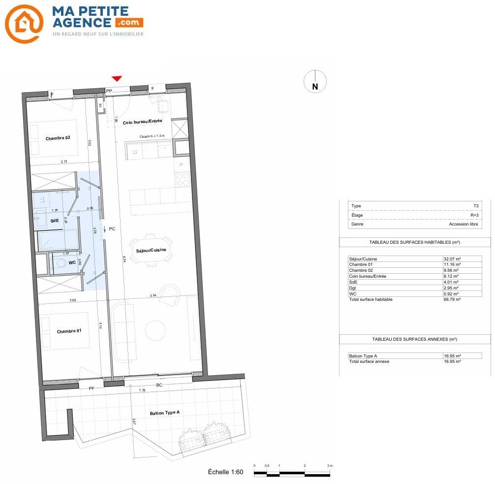 Appartement à vendre à Lattes 66 m² 345 900 € | Ma Petite Agence