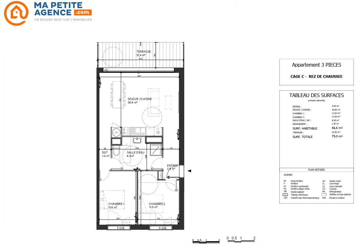 Appartement à vendre à BORDEAUX 67 m² 328 633 € | Ma Petite Agence