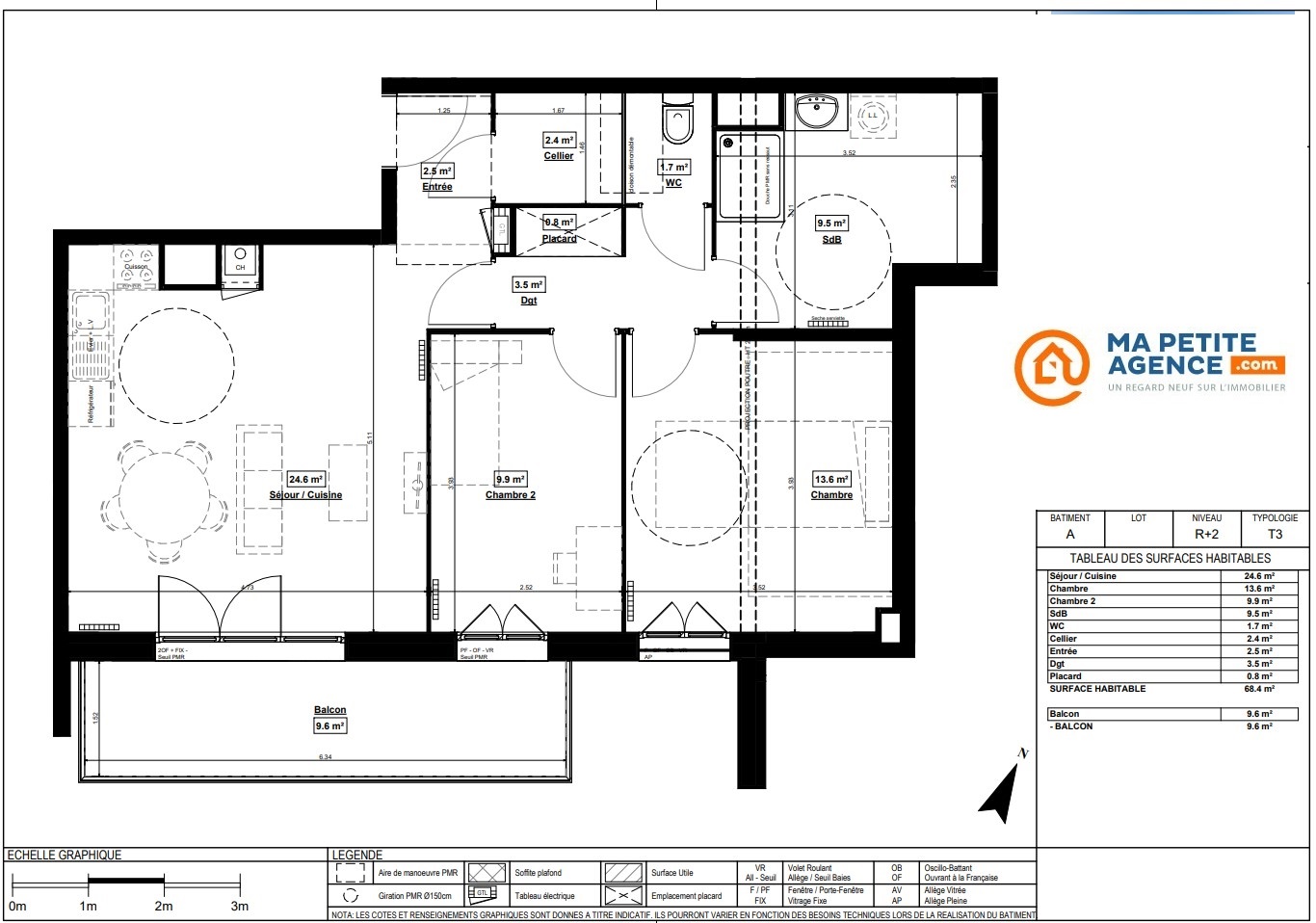 Appartement à vendre à Hem 66 m² 284 900 € | Ma Petite Agence