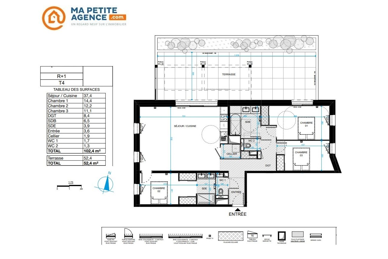 Appartement à vendre à Saint-Clément-de-Rivière 102 m² 770 000 &euro; | Ma Petite Agence