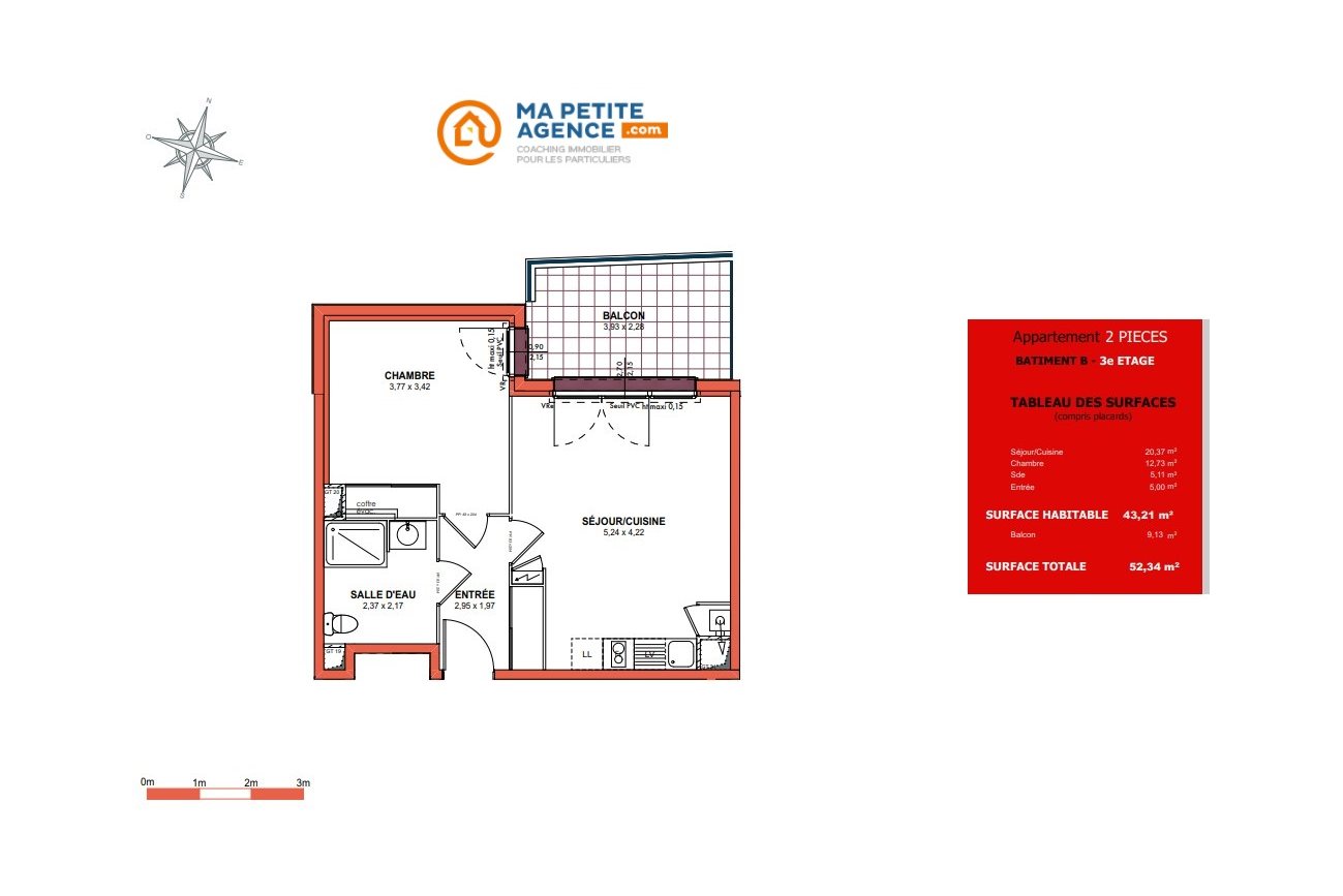Appartement à vendre à Castanet-Tolosan 43 m² 209 000 € | Ma Petite Agence