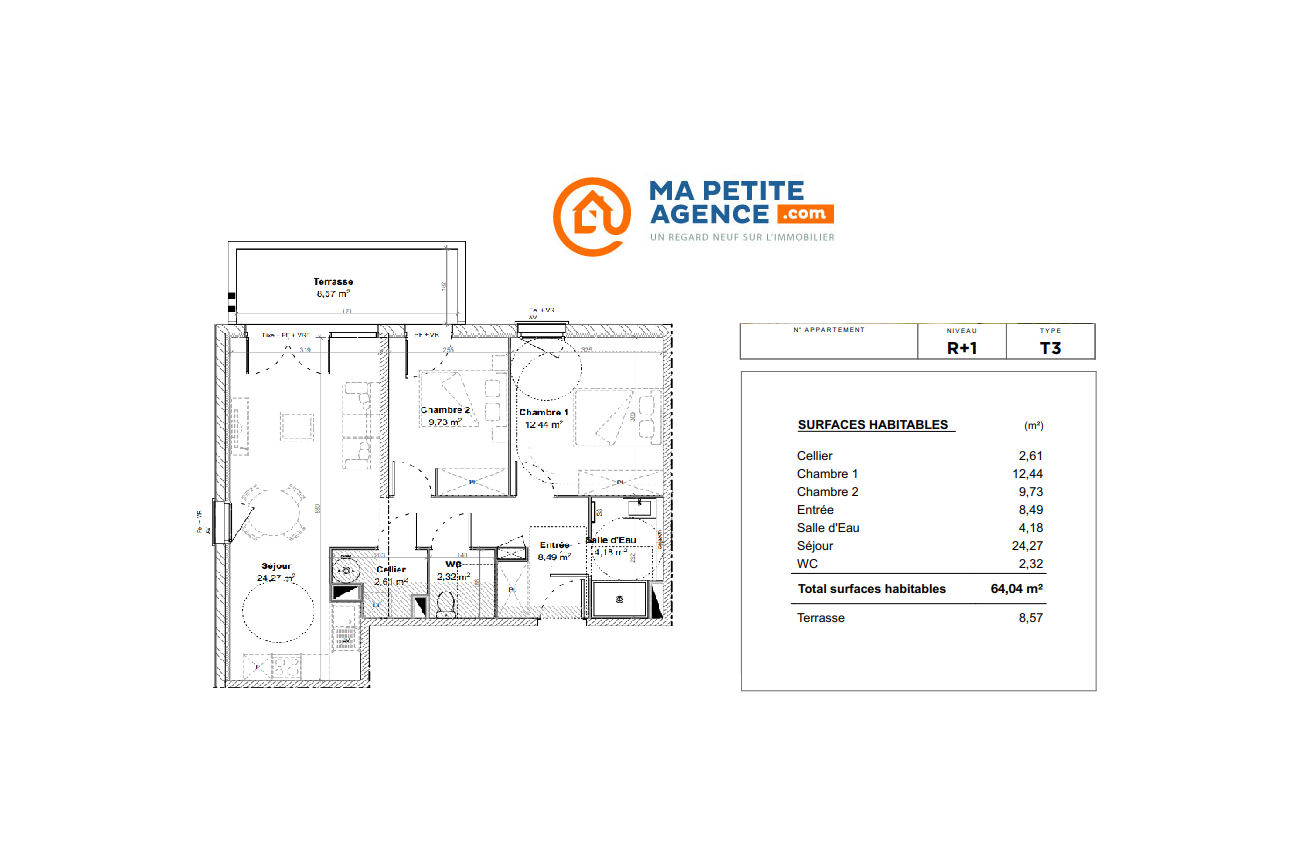 Appartement à vendre à MONT-DE-MARSAN 64 m² 182 000 € | Ma Petite Agence