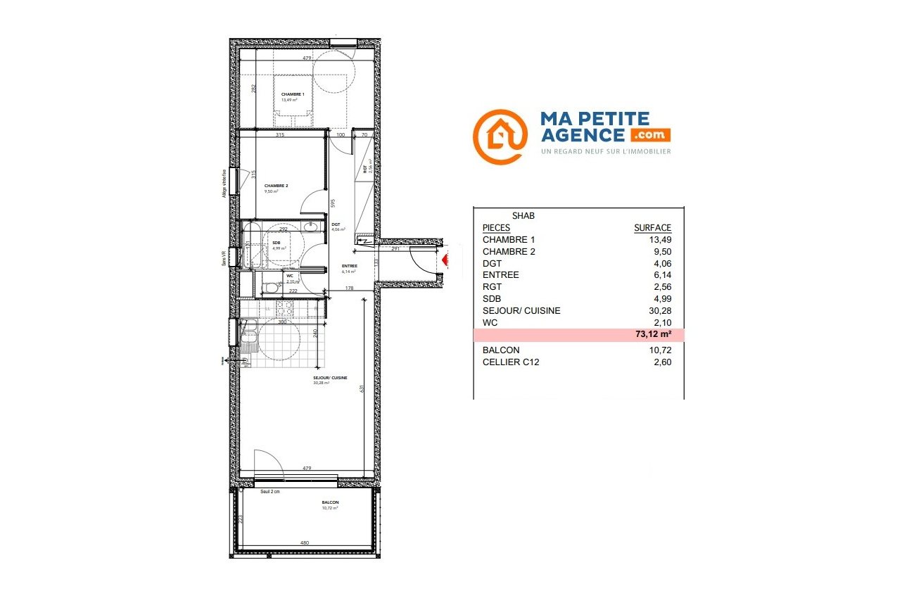 Appartement à vendre à BESANCON 72 m² 239 000 € | Ma Petite Agence