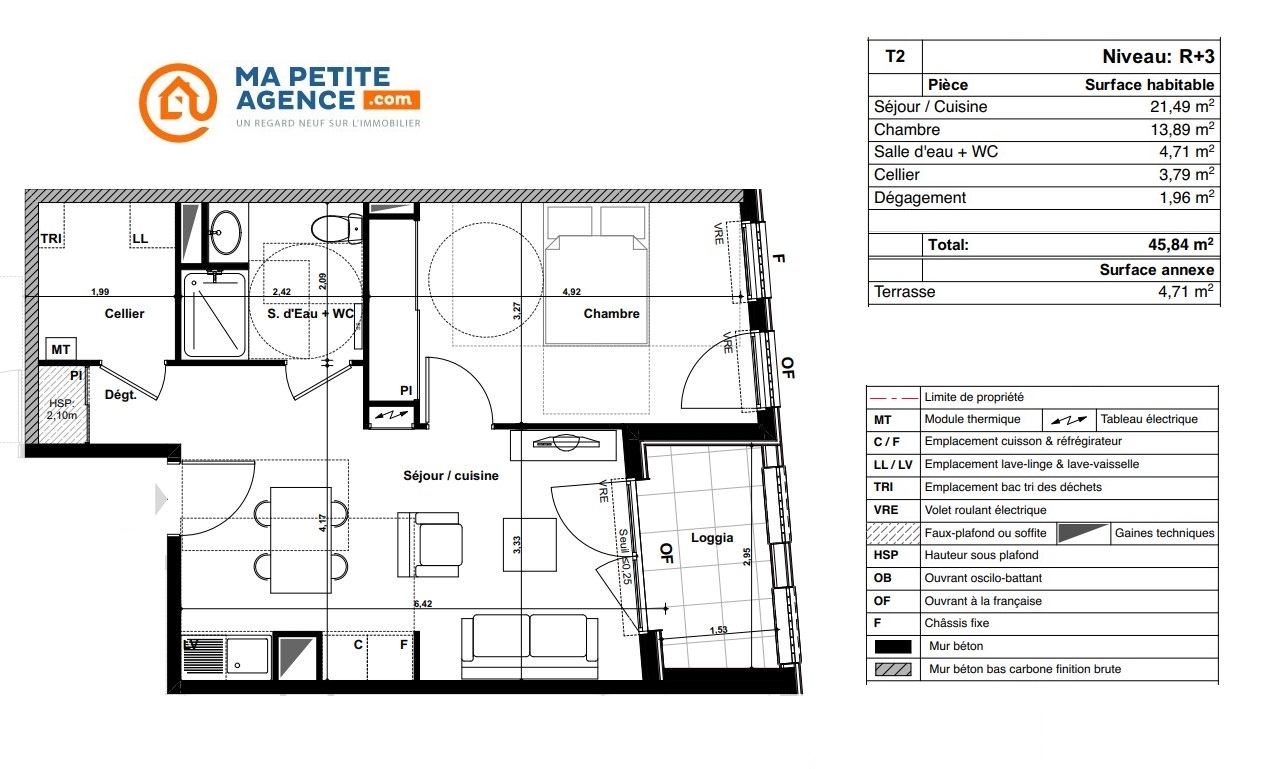 Appartement à vendre à Bordeaux 46 m² 229 000 &euro; | Ma Petite Agence