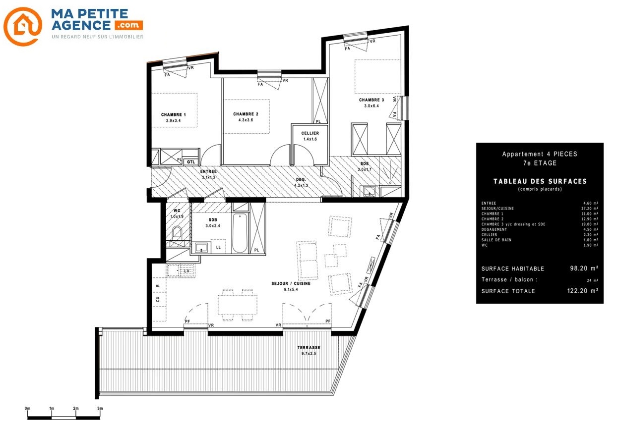 Appartement à vendre à Montpellier 99 m² 560 000 € | Ma Petite Agence