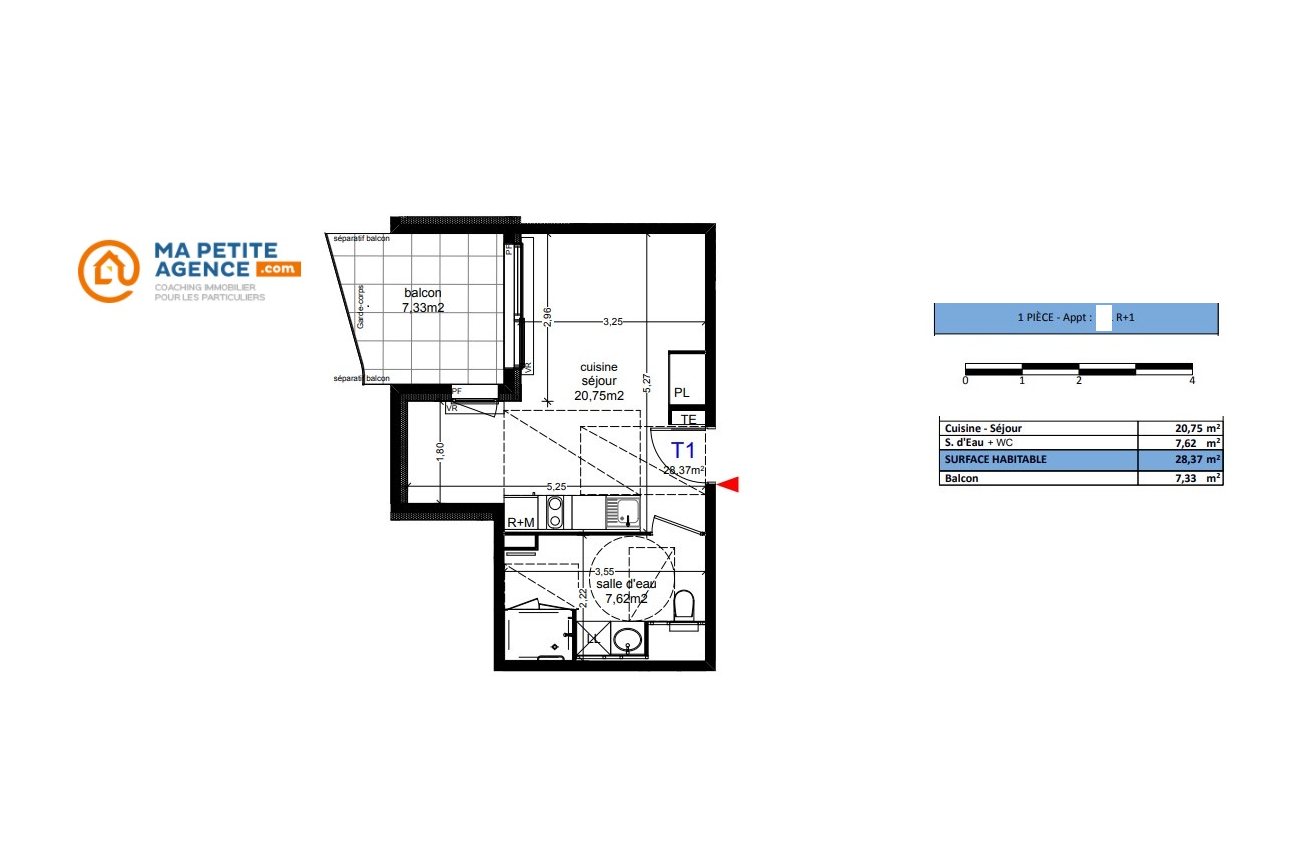 Appartement à vendre à Agde 28 m² 142 000 € | Ma Petite Agence