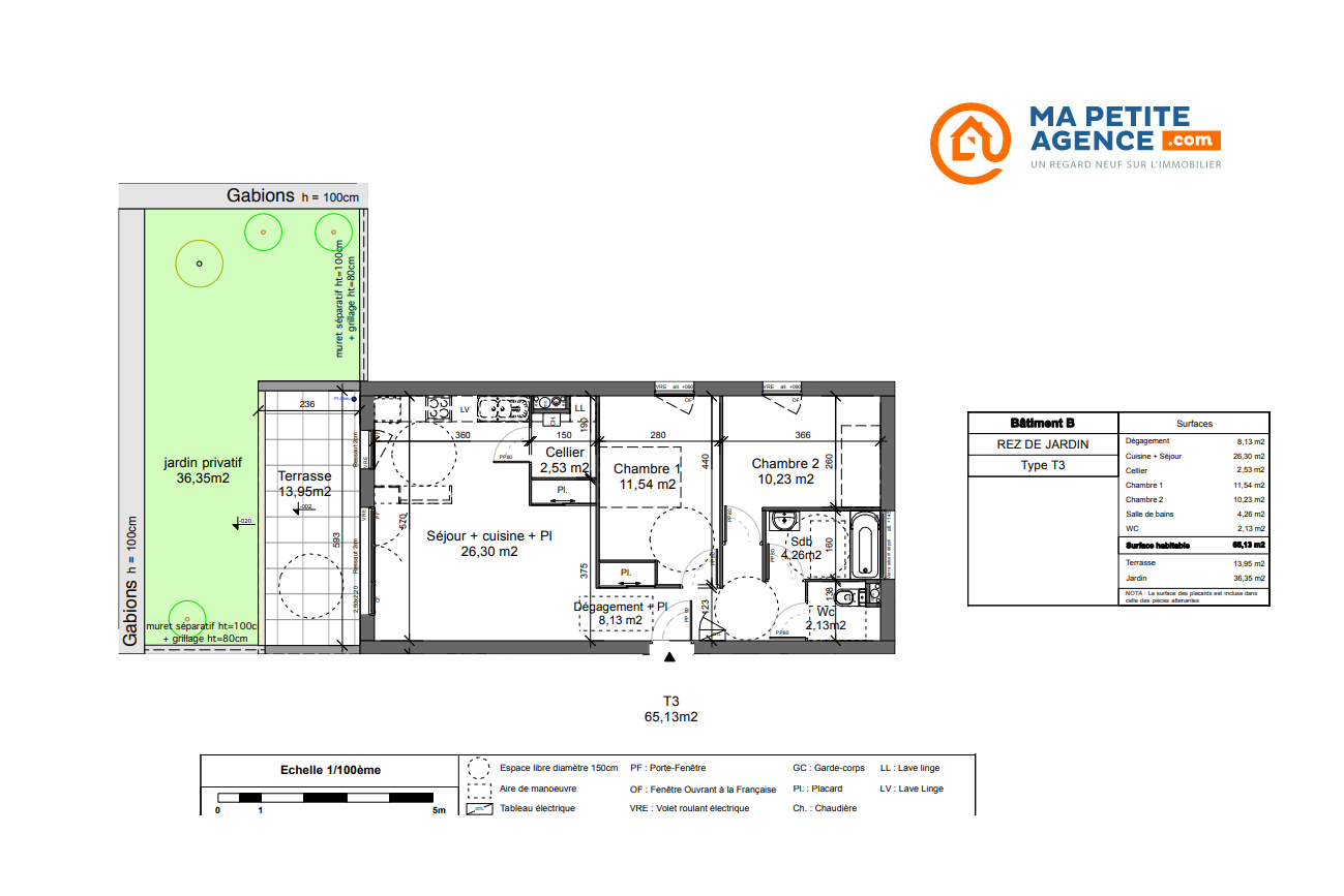 Appartement à vendre à Villeneuve-lès-Avignon 65 m² 249 900 € | Ma Petite Agence