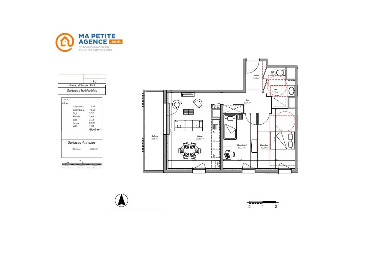 Appartement à vendre à TOURS 59 m² 210 330 € | Ma Petite Agence