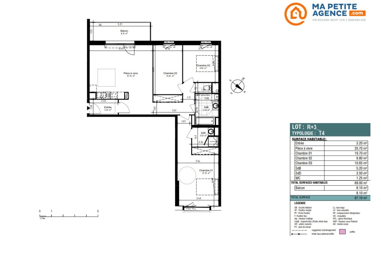 Appartement à vendre à Hem 89 m² 383 000 € | Ma Petite Agence