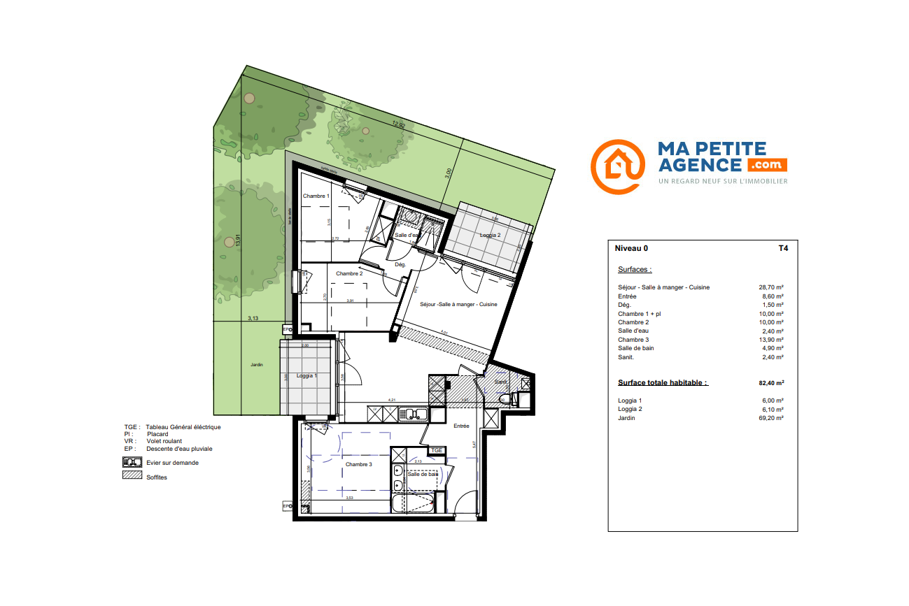 Appartement à vendre à TOULOUSE 82 m² 327 050 &euro; | Ma Petite Agence