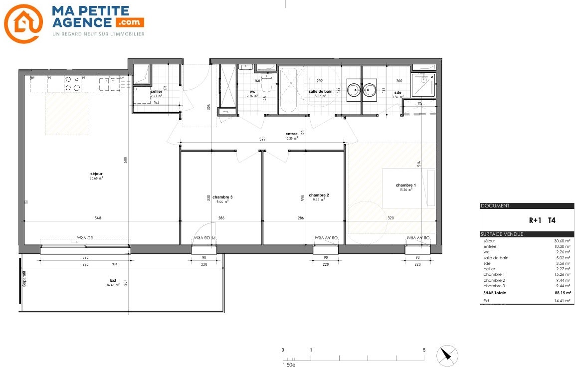 Appartement à vendre à Hem 88 m² 391 000 € | Ma Petite Agence