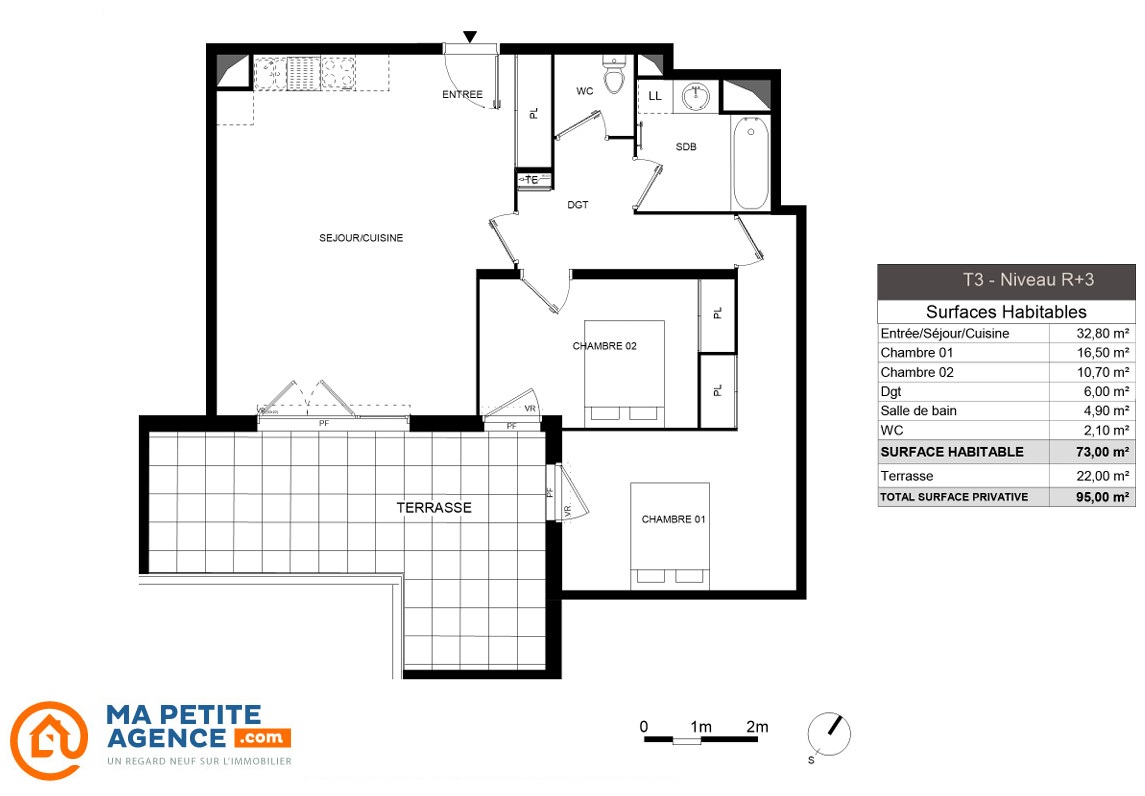 Appartement à vendre à Lunel 73 m² 257 725 &euro; | Ma Petite Agence