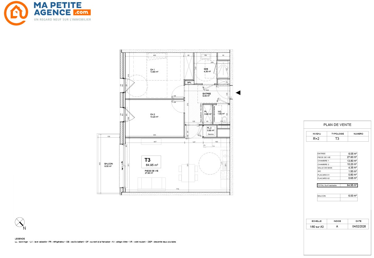 Appartement à vendre à Forest-sur-Marque 65 m² 290 000 € | Ma Petite Agence