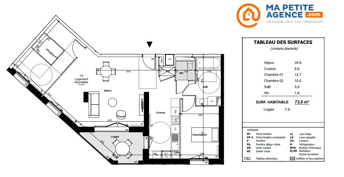 Appartement à vendre à BORDEAUX 72 m² 306 478 € | Ma Petite Agence