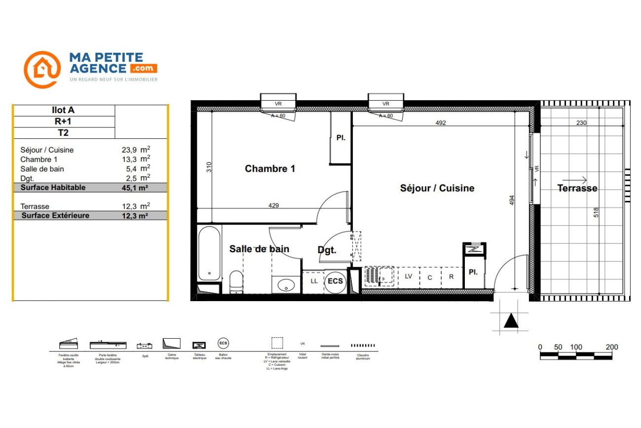 Appartement à vendre à Jacou 45 m² 180 000 € | Ma Petite Agence