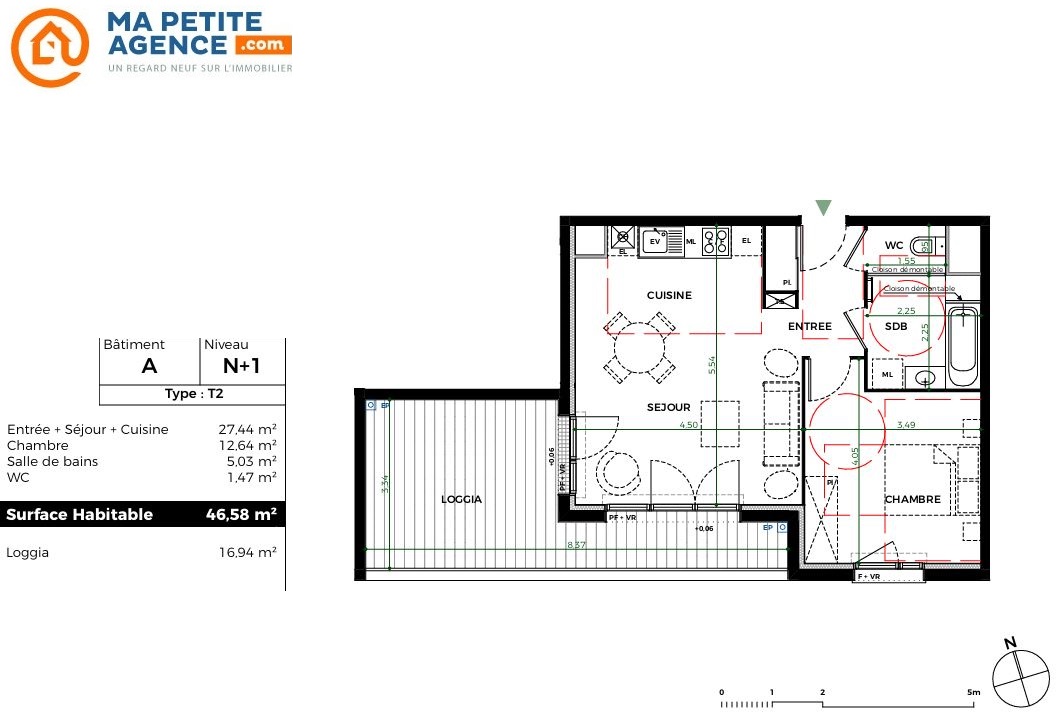 Appartement à vendre à Toulouse 47 m² 148 000 &euro; | Ma Petite Agence